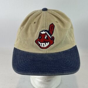 Vintage Cleveland Indians Hat Cap Strap Back Chief Wahoo Dad Soft G Cap MLB 90's